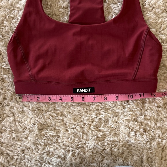 Bandit Running Women's Gridlock Burgundy Sports Bra - Picture 7 of 7